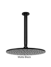 Meir ROUND Ceiling Shower 300mm Rose, 300mm Dropper In Matte Black - Tiger Bronze - Champagne - Brushed Nickel